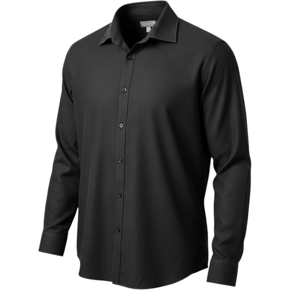 Michael Kors Mens Black Subtle Stripe Slim Fit Stretch Dress Shirt XL 17.5 34/35